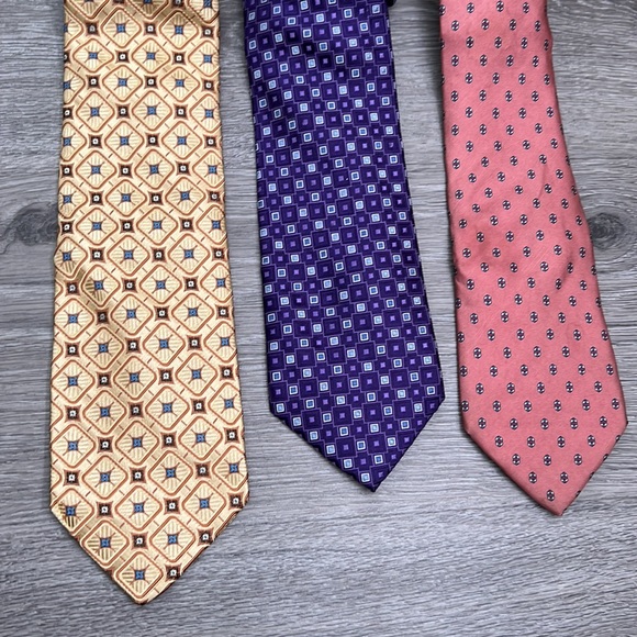 🔥SALE🔥 Christian Dior MK Tom James  Silk Blend Neck Tie Bundle Set of 3 - Picture 2 of 7
